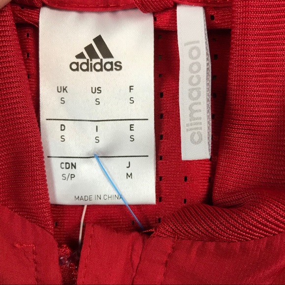 Adidas Climacool Condivo 16 Mens Activewear Full Zip Red Training Jacket Size S - Picture 7 of 9